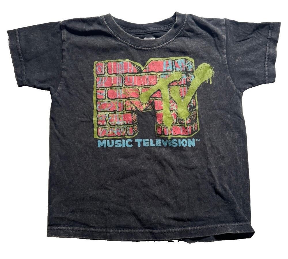MTV Music Television Boys Size 4 Black Graphic T Shirt Graffiti Logo 2022